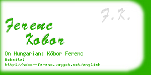 ferenc kobor business card